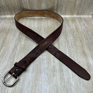 Dan Post BrownRodeo Leather Cowboy Western Casual Belt Men's Size 40 Made In USA